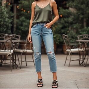 A.M.S. Women's Black Studded Block Heel Mules Sandals Size 10